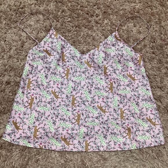Victoria’s Secret Y2K Style Pastel Pink Retro Tiger Print Camisole Size Small - Picture 2 of 12